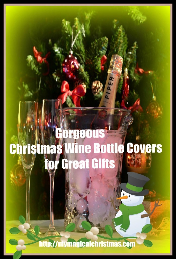 Christmas wine bottle covers